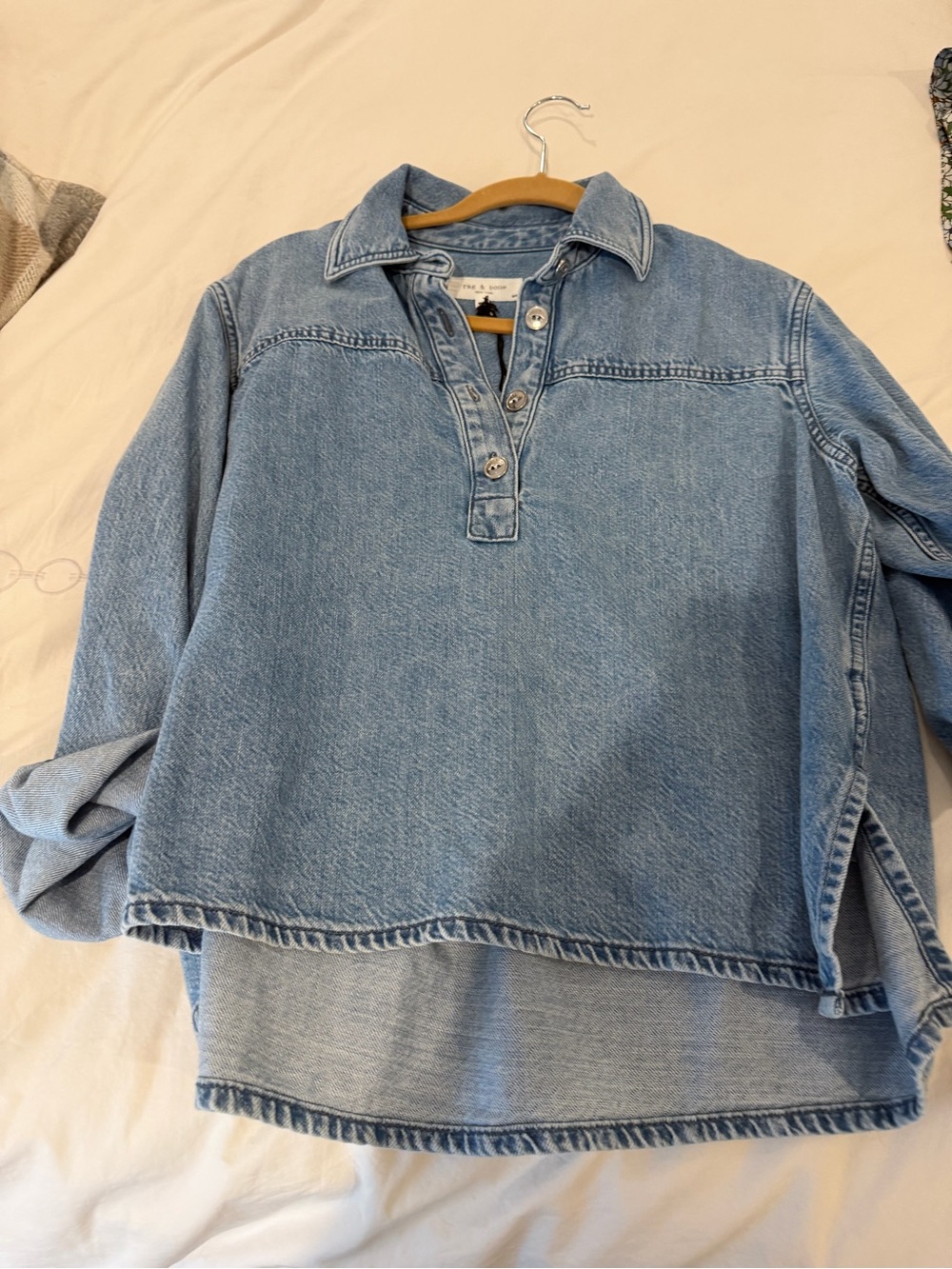 rag & bone Light Blue Denim Button-Front Kids Shirt